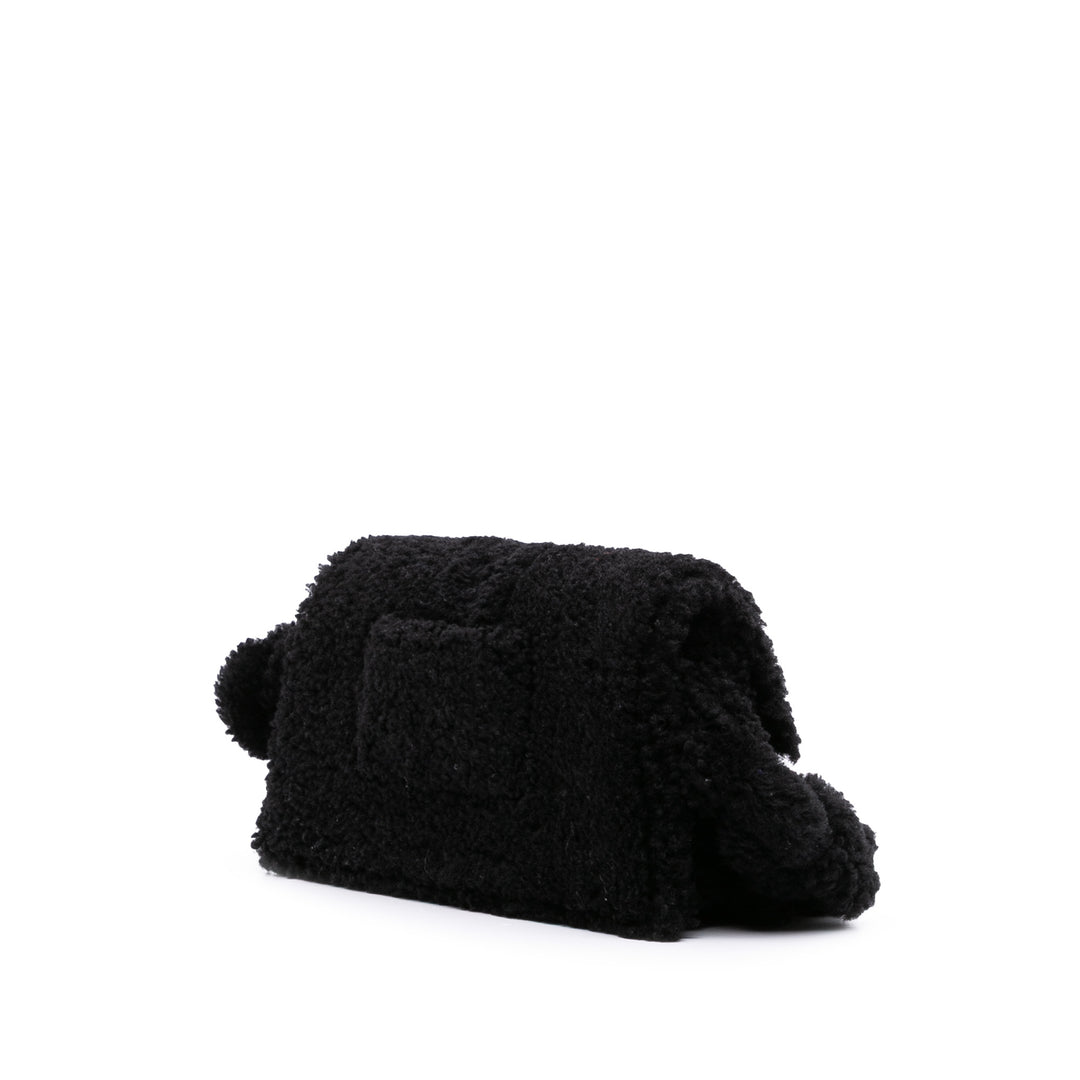 Shearling Le Bambidou Shoulder Bag Black - Gaby Paris
