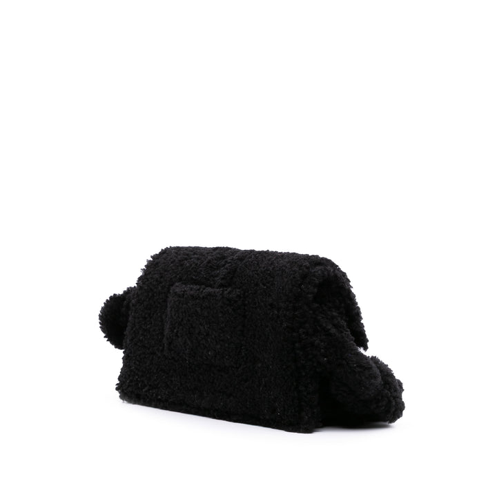 Shearling Le Bambidou Shoulder Bag Black - Gaby Paris