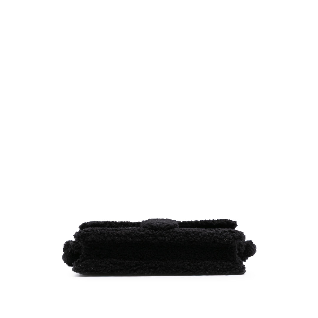 Shearling Le Bambidou Shoulder Bag Black - Gaby Paris