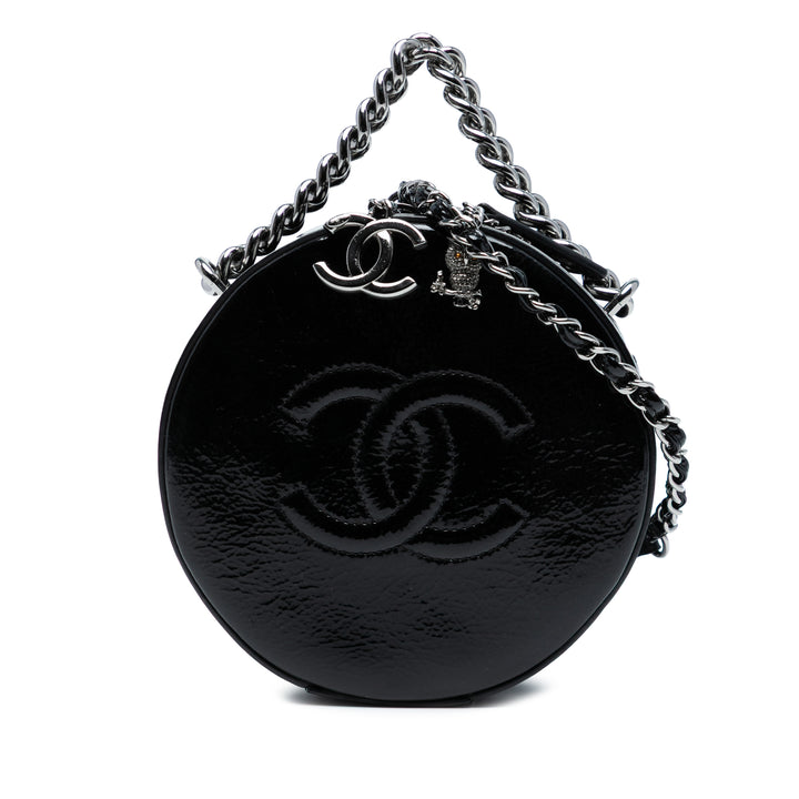 Chanel Cuir verni Cuir Rond As Earth Sac porté croisé