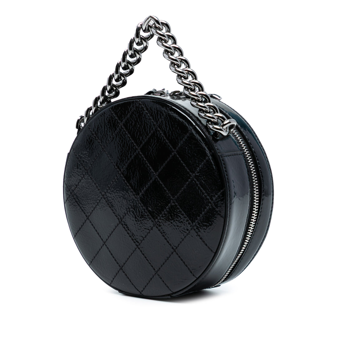 Chanel Cuir verni Cuir Rond As Earth Sac porté croisé