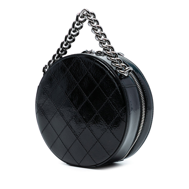 Chanel Cuir verni Cuir Rond As Earth Sac porté croisé