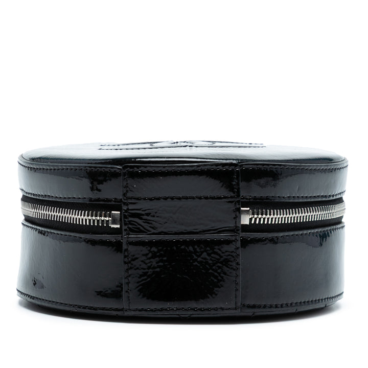 Chanel Cuir verni Cuir Rond As Earth Sac porté croisé