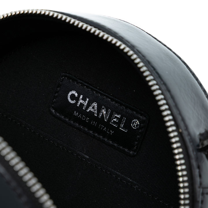 Chanel Cuir verni Cuir Rond As Earth Sac porté croisé