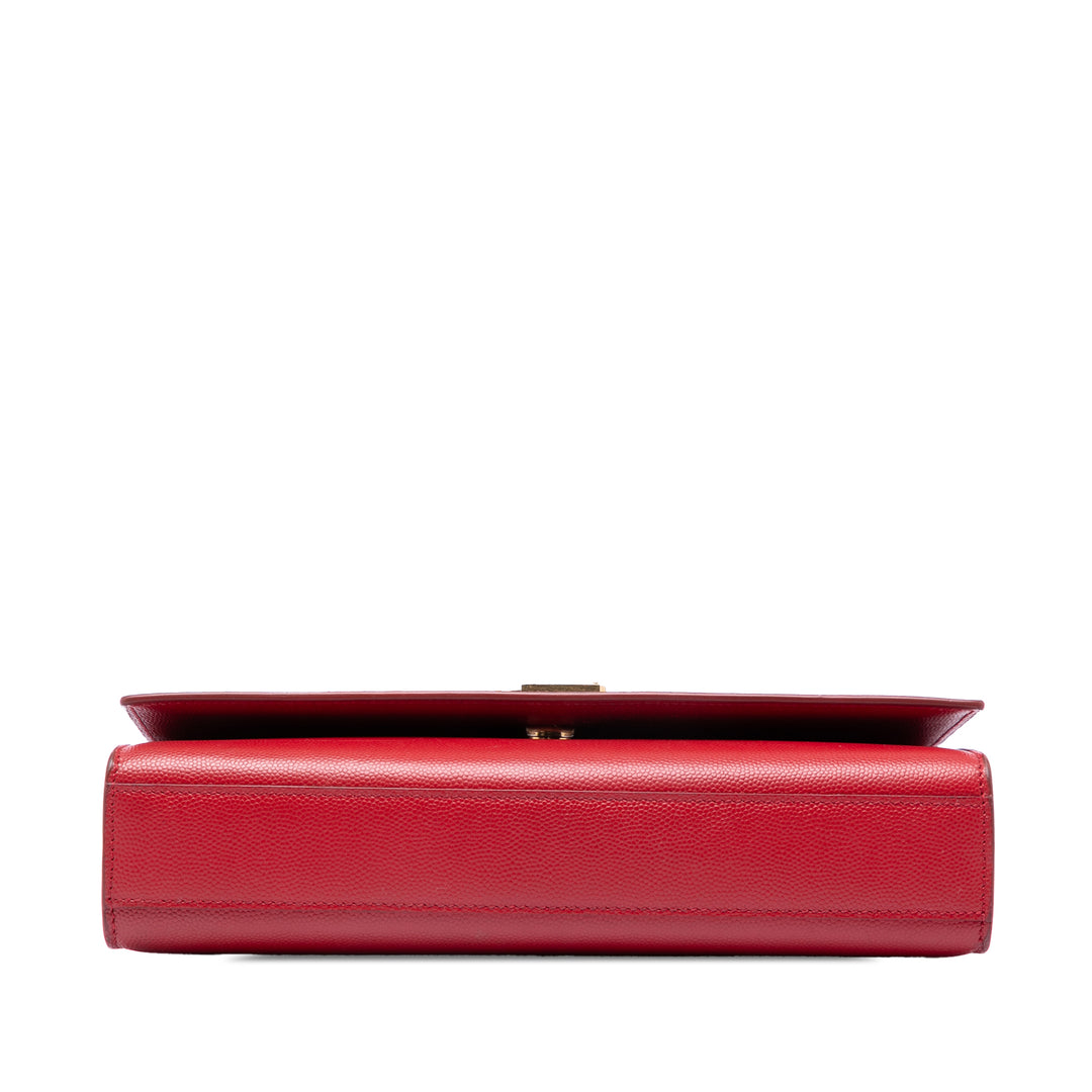 Saint Laurent Grain De Poudre Kate Sac Moyen Monogram Rouge – vue 3 – GABY PARIS