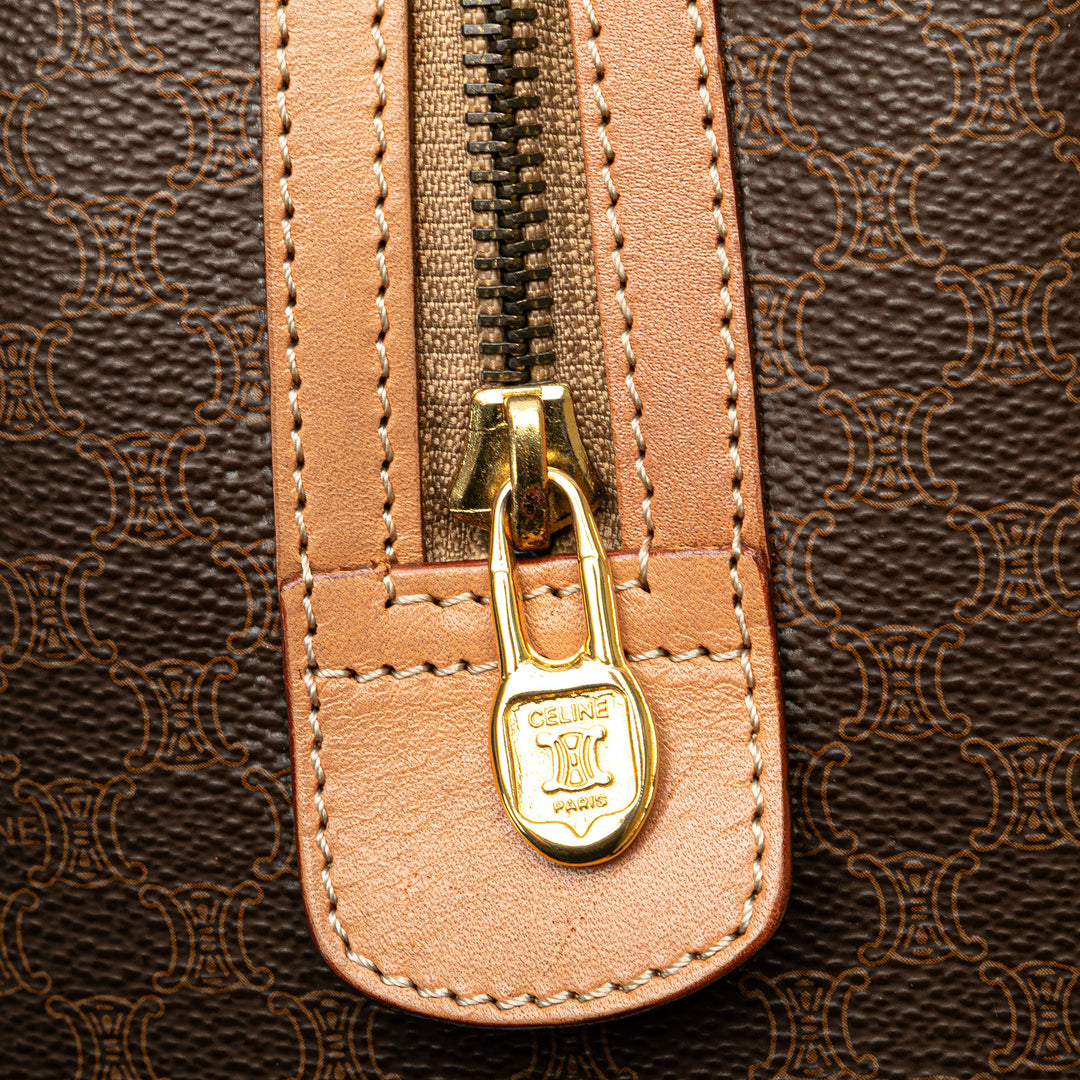 Macadam Coated Canvas Boston Bag Brown - Gaby Paris