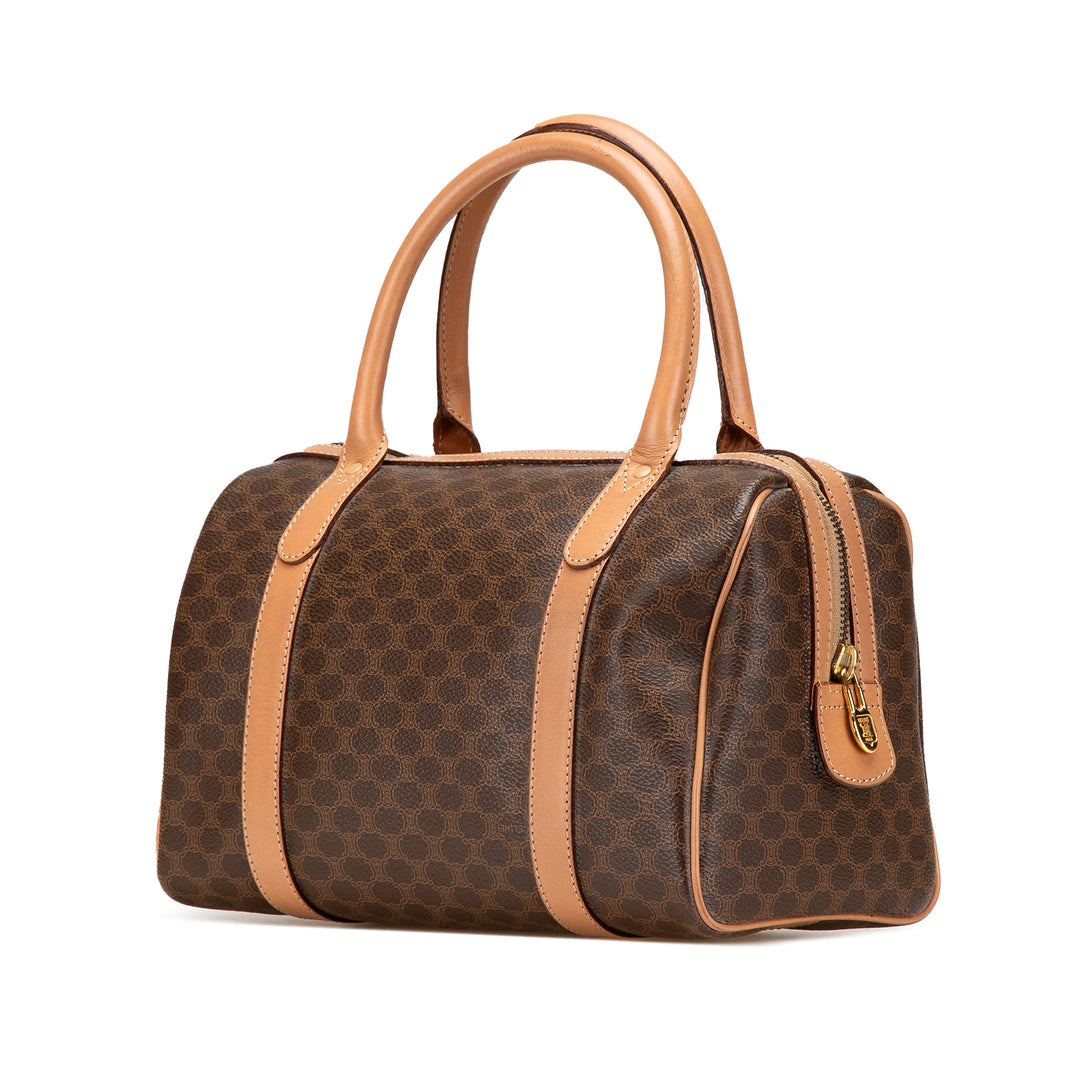 Macadam Coated Canvas Boston Bag Brown - Gaby Paris