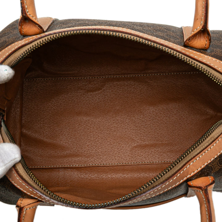 Macadam Coated Canvas Boston Bag Brown - Gaby Paris