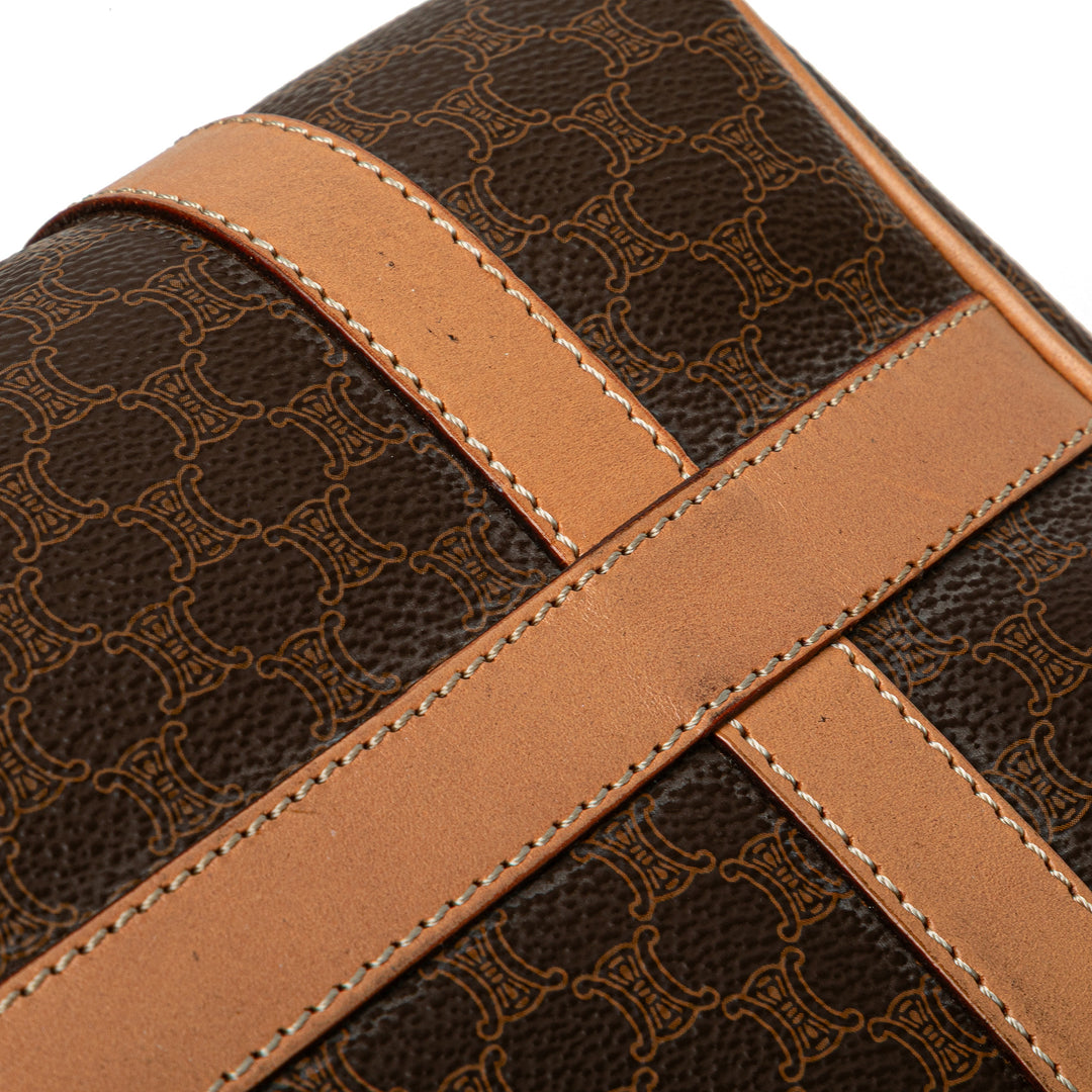 Macadam Coated Canvas Boston Bag Brown - Gaby Paris