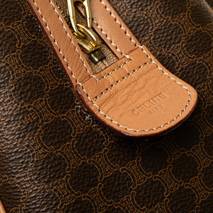 Macadam Coated Canvas Boston Bag Brown - Gaby Paris