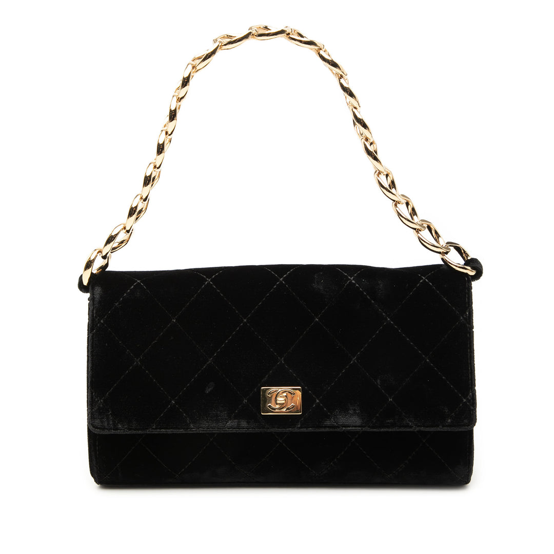 Chanel CC Matelassé Chaîne Sac Velours