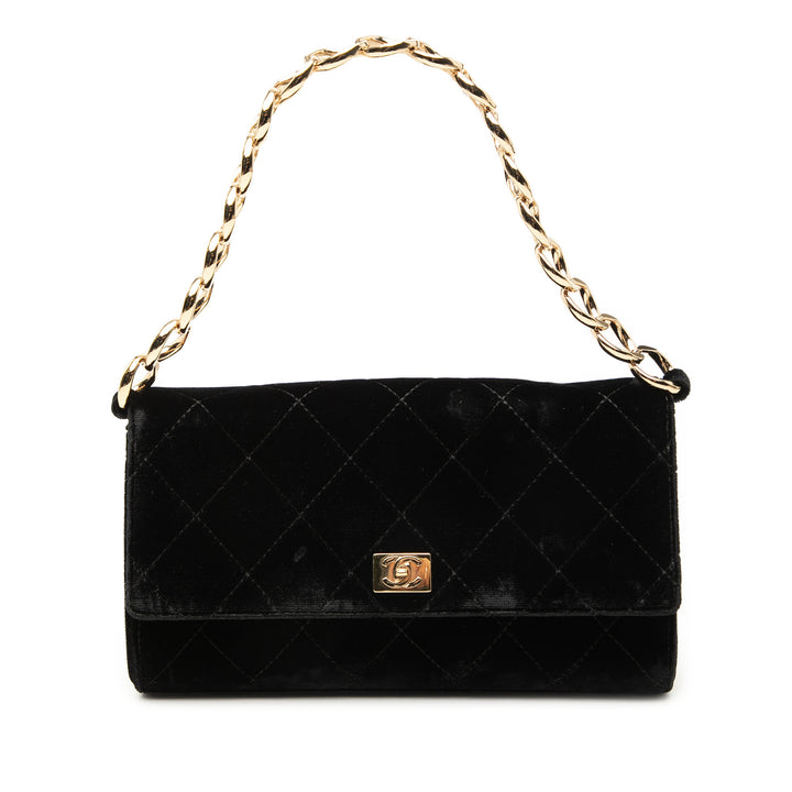 Chanel CC Matelassé Chaîne Sac Velours