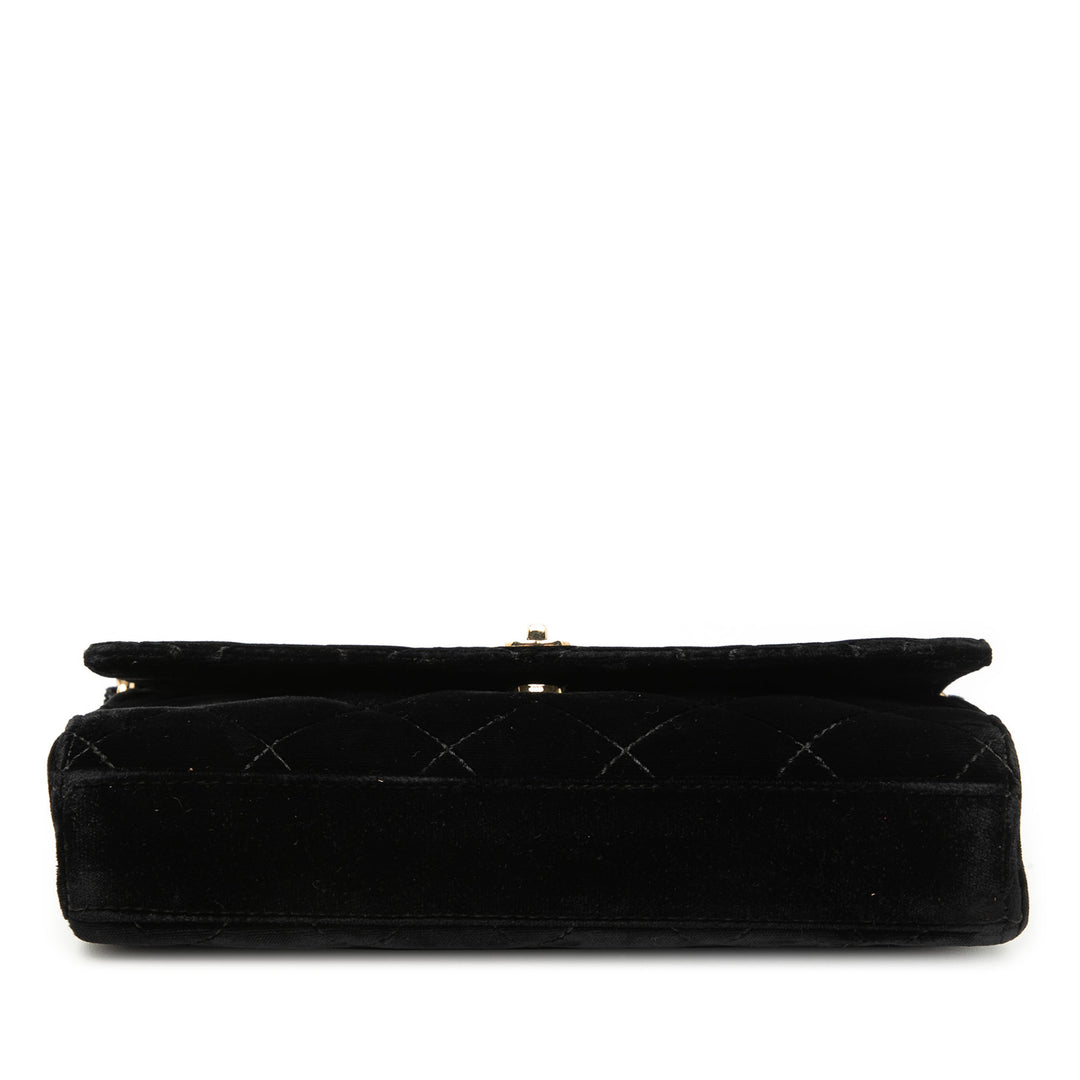 Chanel CC Matelassé Chaîne Sac Velours