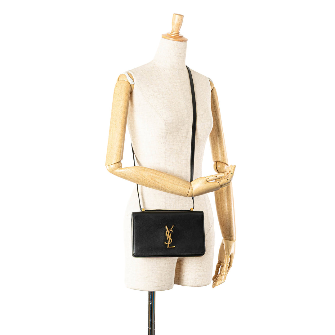 Small Calfskin Dylan Crossbody Black - Gaby Paris