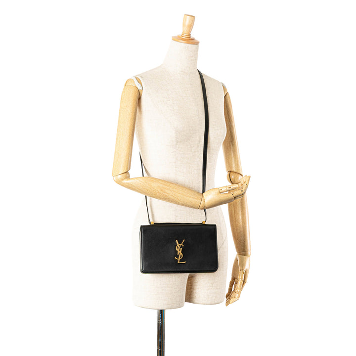 Small Calfskin Dylan Crossbody Black - Gaby Paris