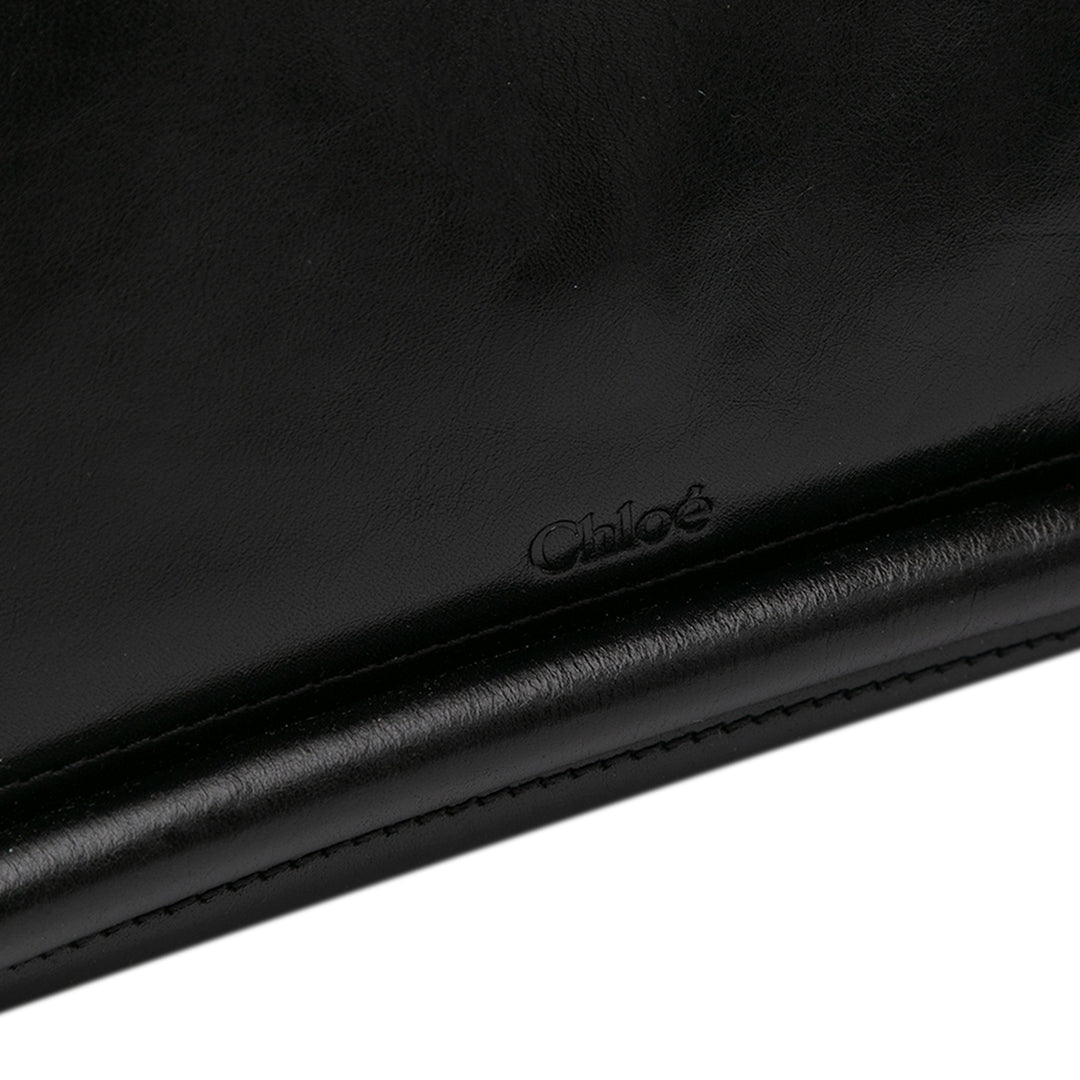 Shiny Calfskin Paraty 24 Satchel Black - Gaby Paris