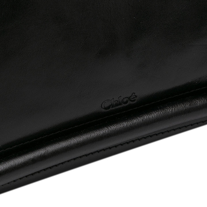 Shiny Calfskin Paraty 24 Satchel Black - Gaby Paris