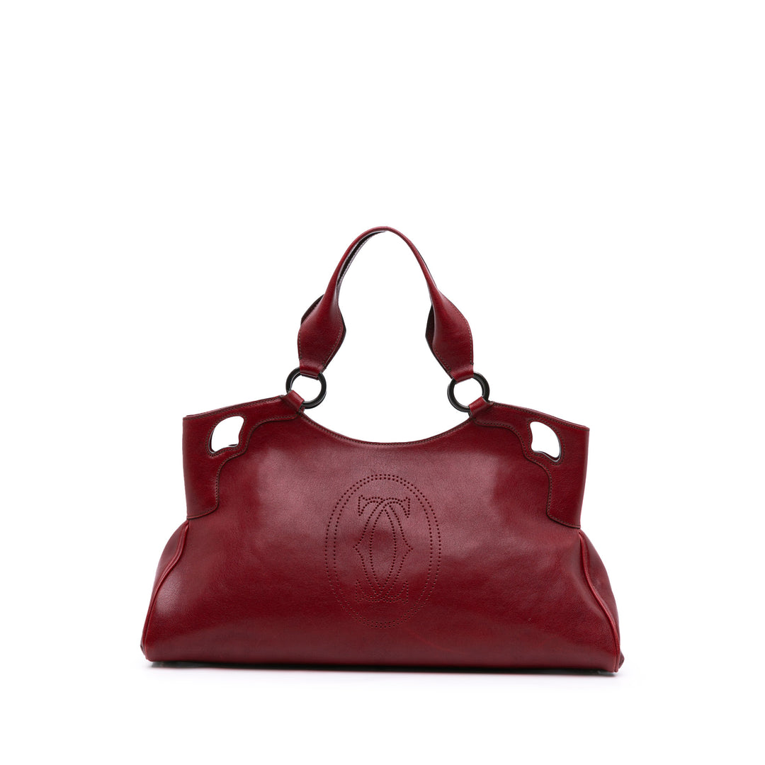 Medium Leather Marcello de Cartier Satchel Red - Gaby Paris
