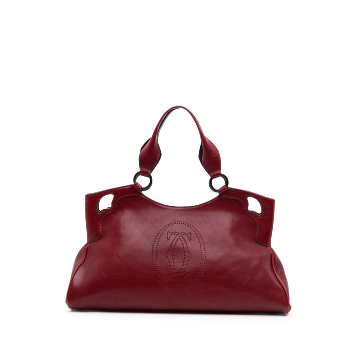Medium Leather Marcello de Cartier Satchel Red - Gaby Paris