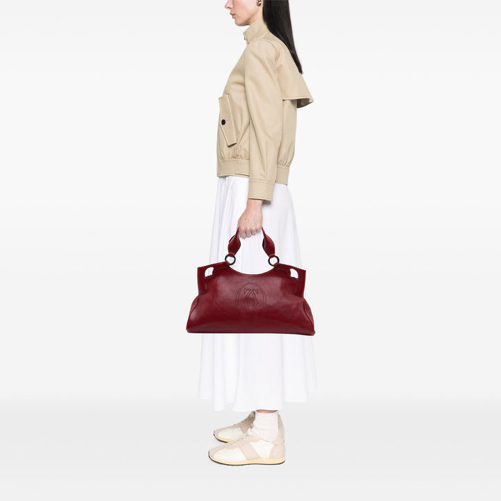 Medium Leather Marcello de Cartier Satchel Red - Gaby Paris