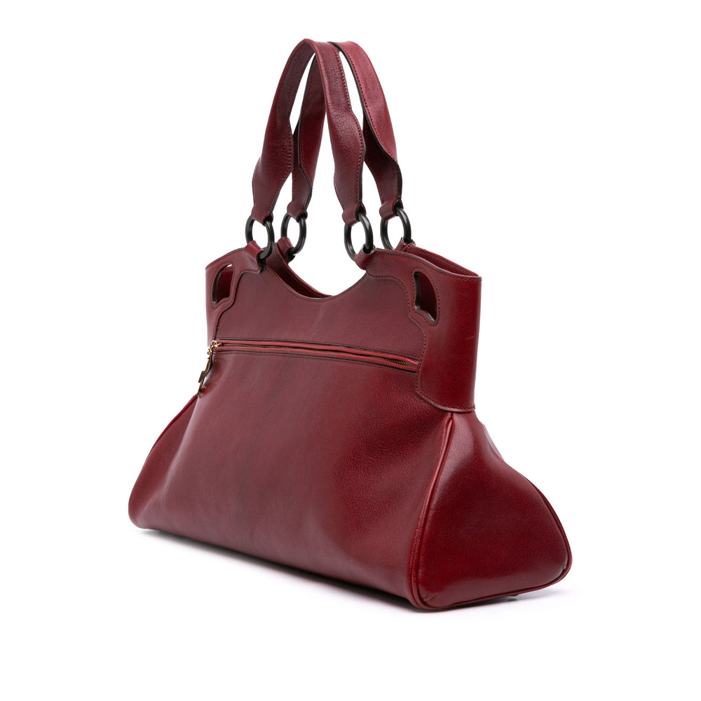 Medium Leather Marcello de Cartier Satchel Red - Gaby Paris