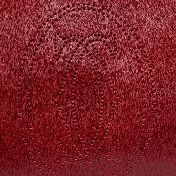 Medium Leather Marcello de Cartier Satchel Red - Gaby Paris