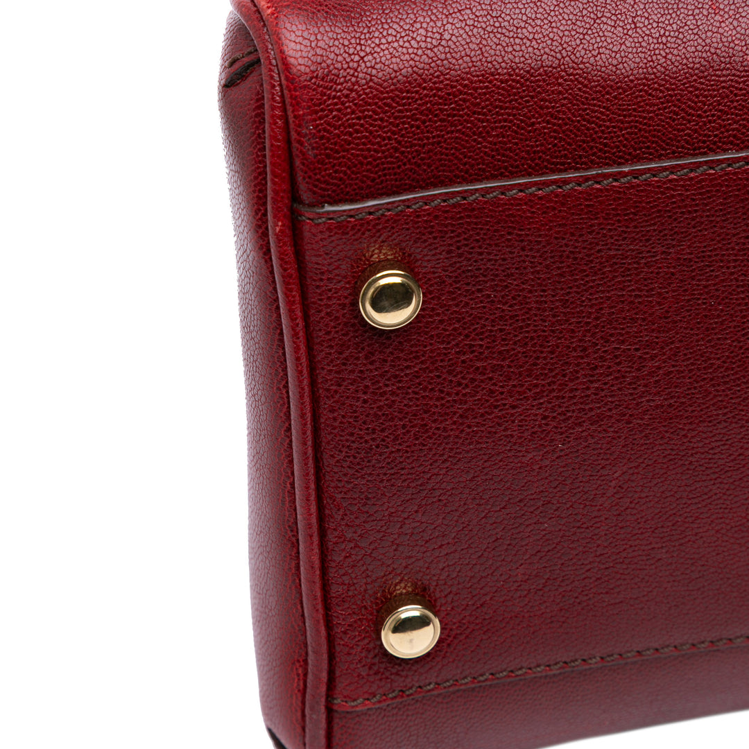 Medium Leather Marcello de Cartier Satchel Red - Gaby Paris