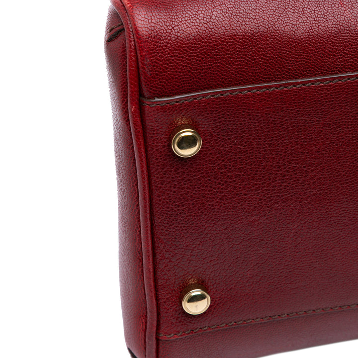 Medium Leather Marcello de Cartier Satchel Red - Gaby Paris