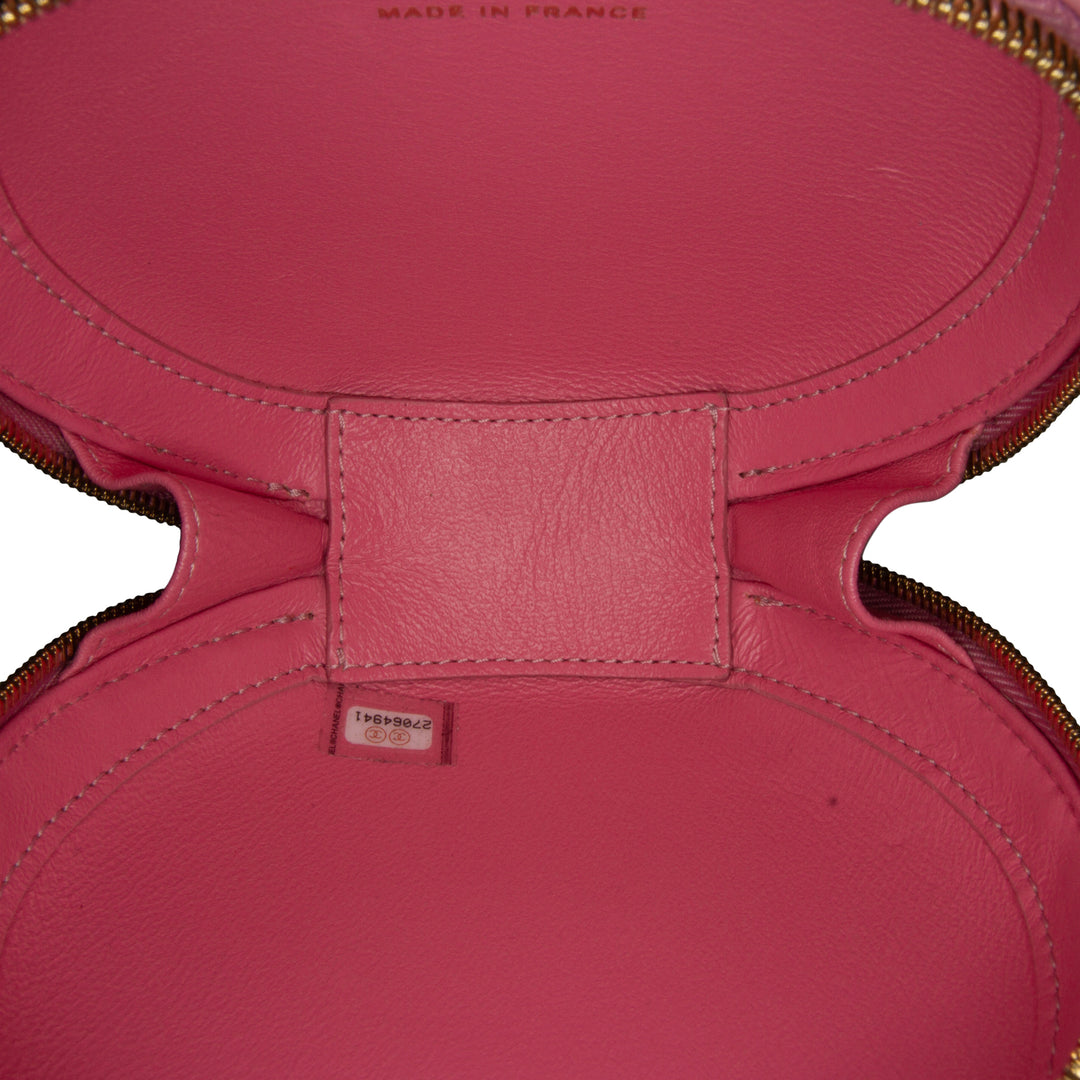 Lambskin CC Round Chain Crossbody Pink - Gaby Paris