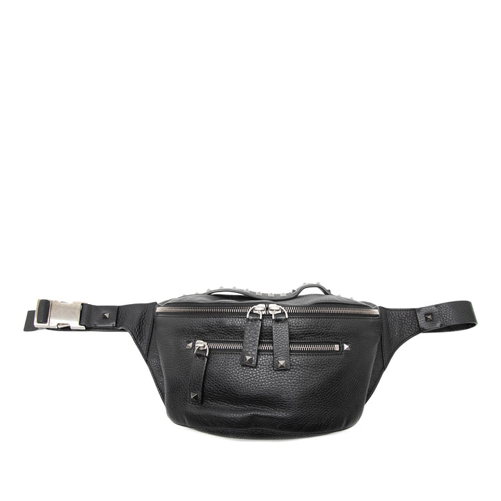 Valentino Pebbled Cuir de veau Rockstud Sac ceinture