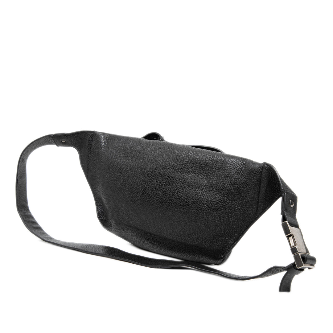 Valentino Pebbled Cuir de veau Rockstud Sac ceinture
