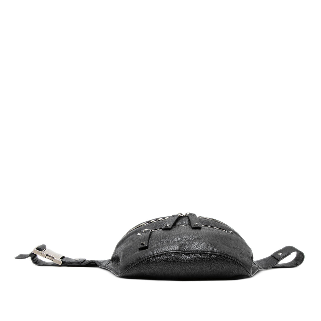 Valentino Pebbled Cuir de veau Rockstud Sac ceinture