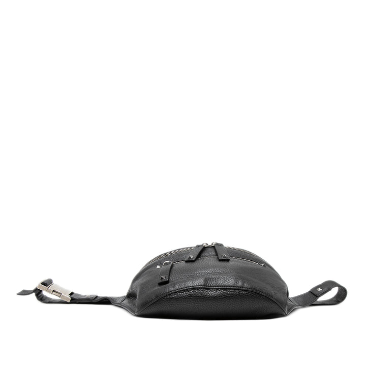 Valentino Pebbled Cuir de veau Rockstud Sac ceinture