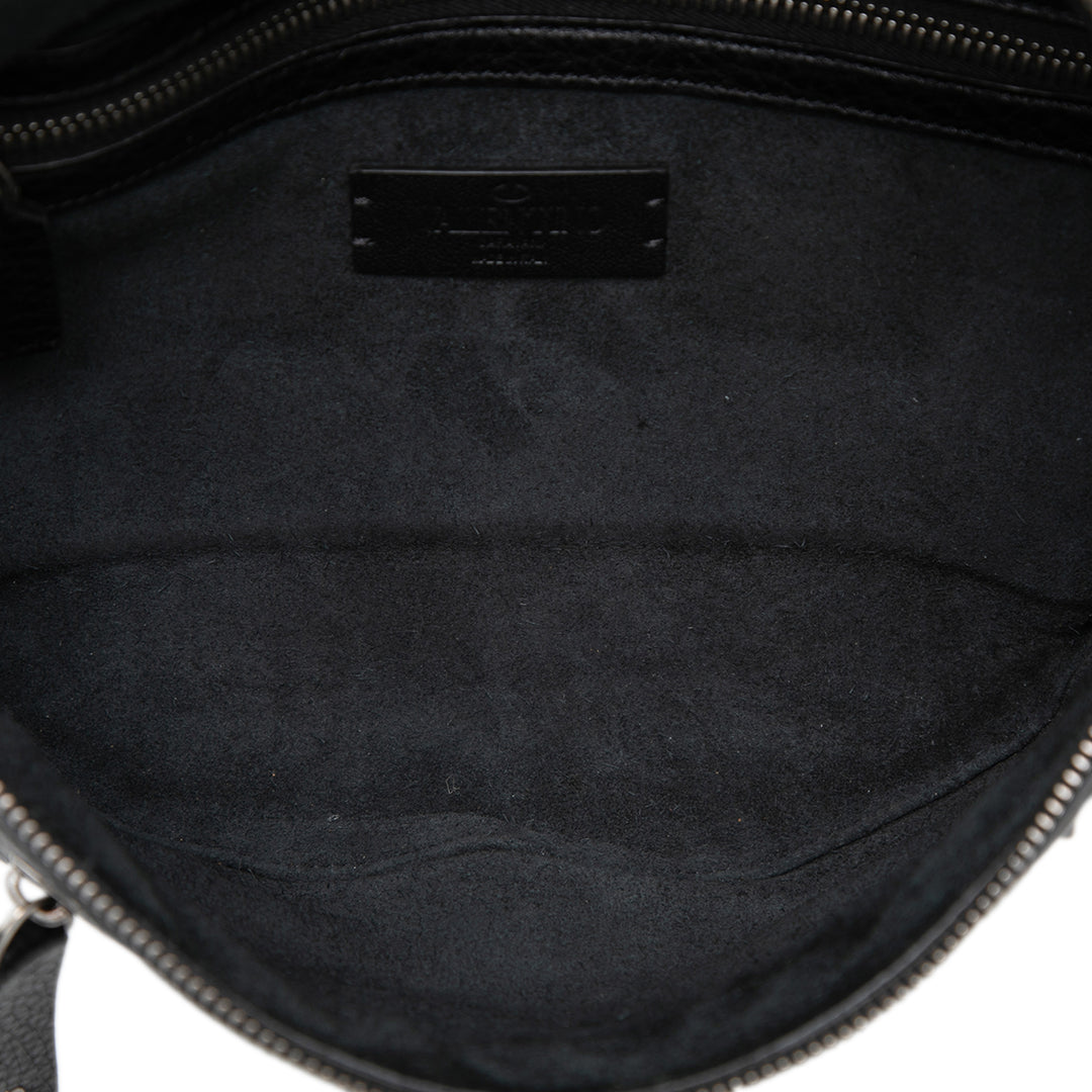 Valentino Pebbled Cuir de veau Rockstud Sac ceinture