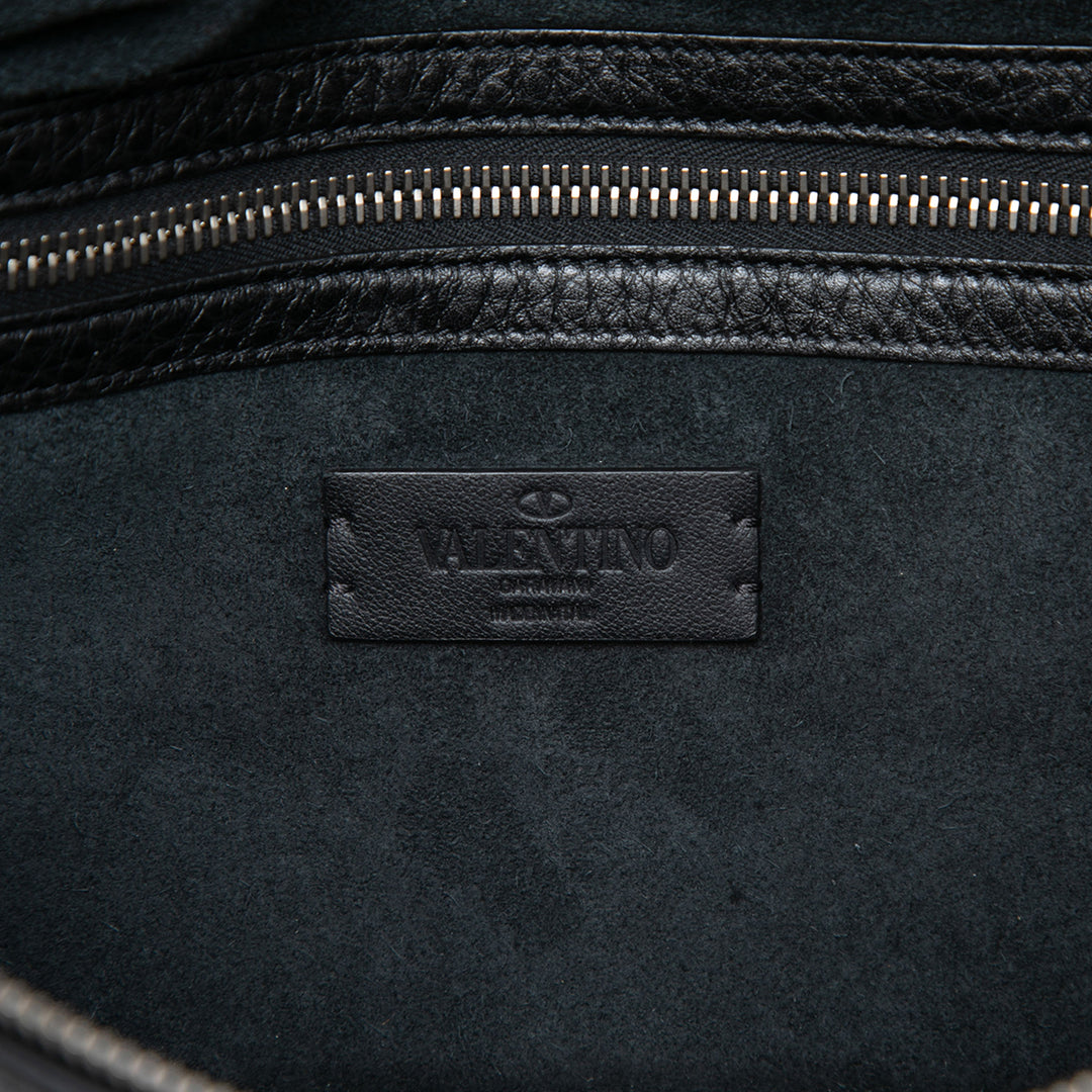 Valentino Pebbled Cuir de veau Rockstud Sac ceinture