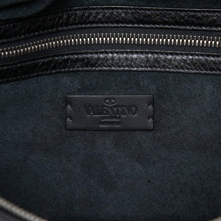 Valentino Pebbled Cuir de veau Rockstud Sac ceinture