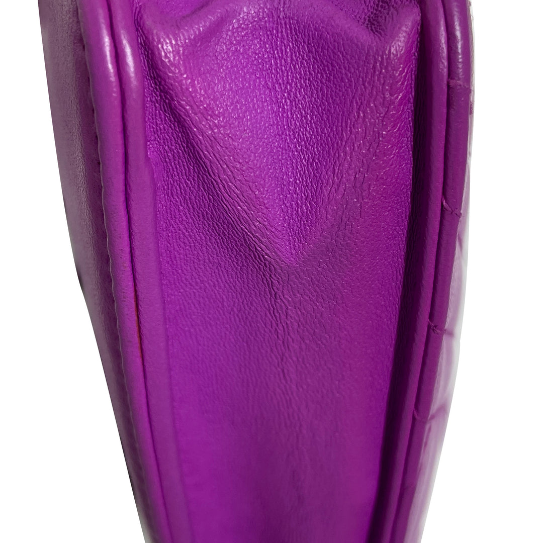 Lambskin Coco Boy Wallet On Chain Purple - Gaby Paris