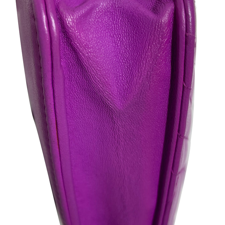 Lambskin Coco Boy Wallet On Chain Purple - Gaby Paris
