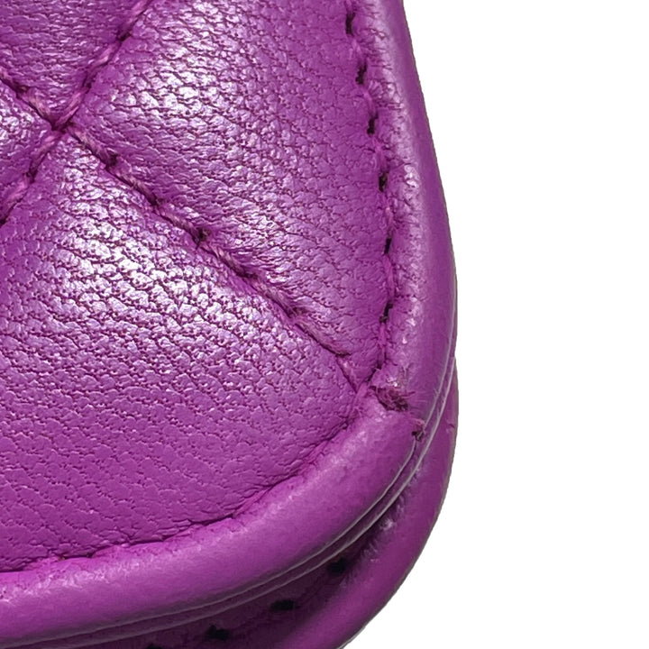 Lambskin Coco Boy Wallet On Chain Purple - Gaby Paris