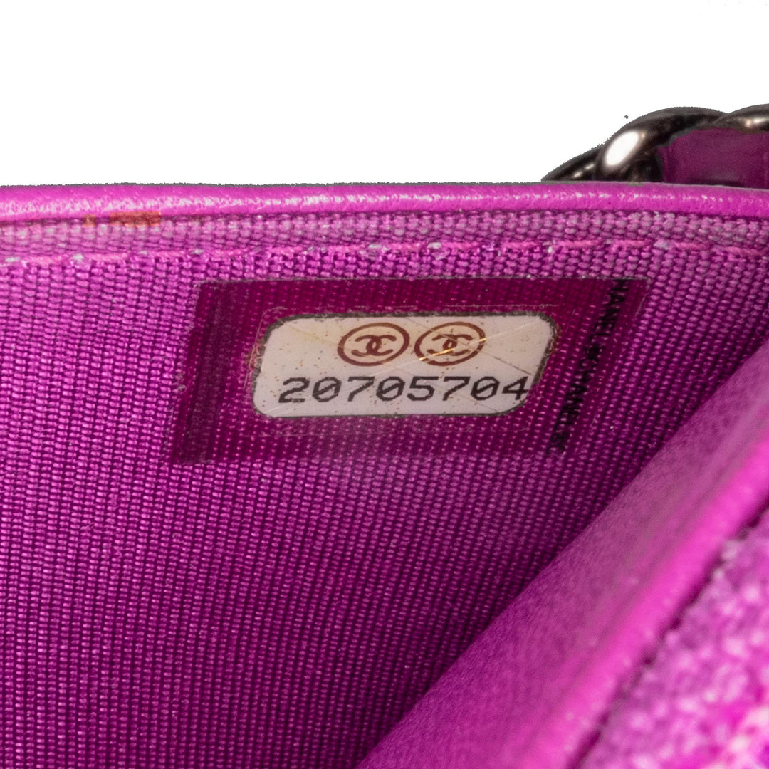 Lambskin Coco Boy Wallet On Chain Purple - Gaby Paris