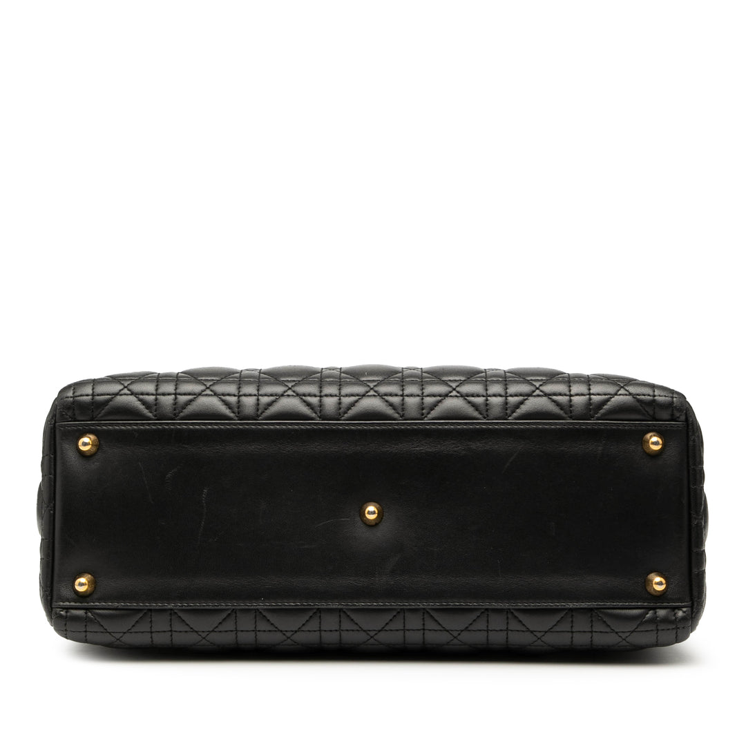 Dior Large Cuir d’agneau Cannage Lady Dior Noir