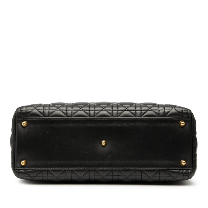 Dior Large Cuir d’agneau Cannage Lady Dior Noir