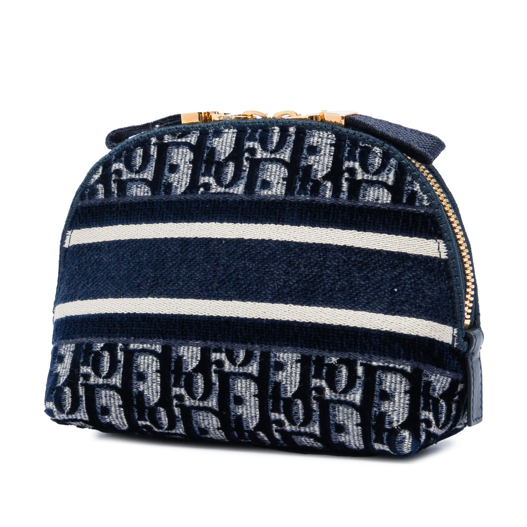 Dior Oblique brodé Velours Cosmetic Pochette