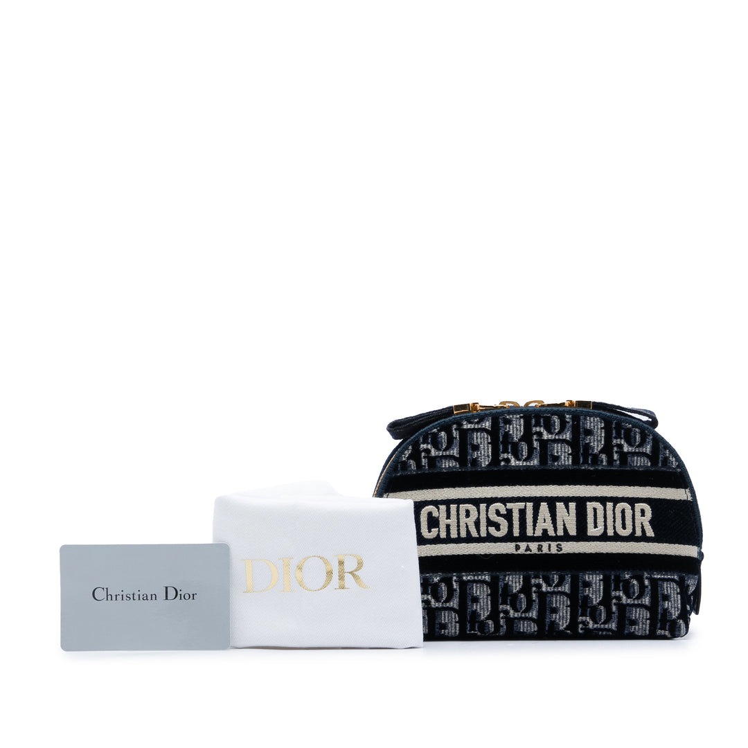 Dior Oblique brodé Velours Cosmetic Pochette