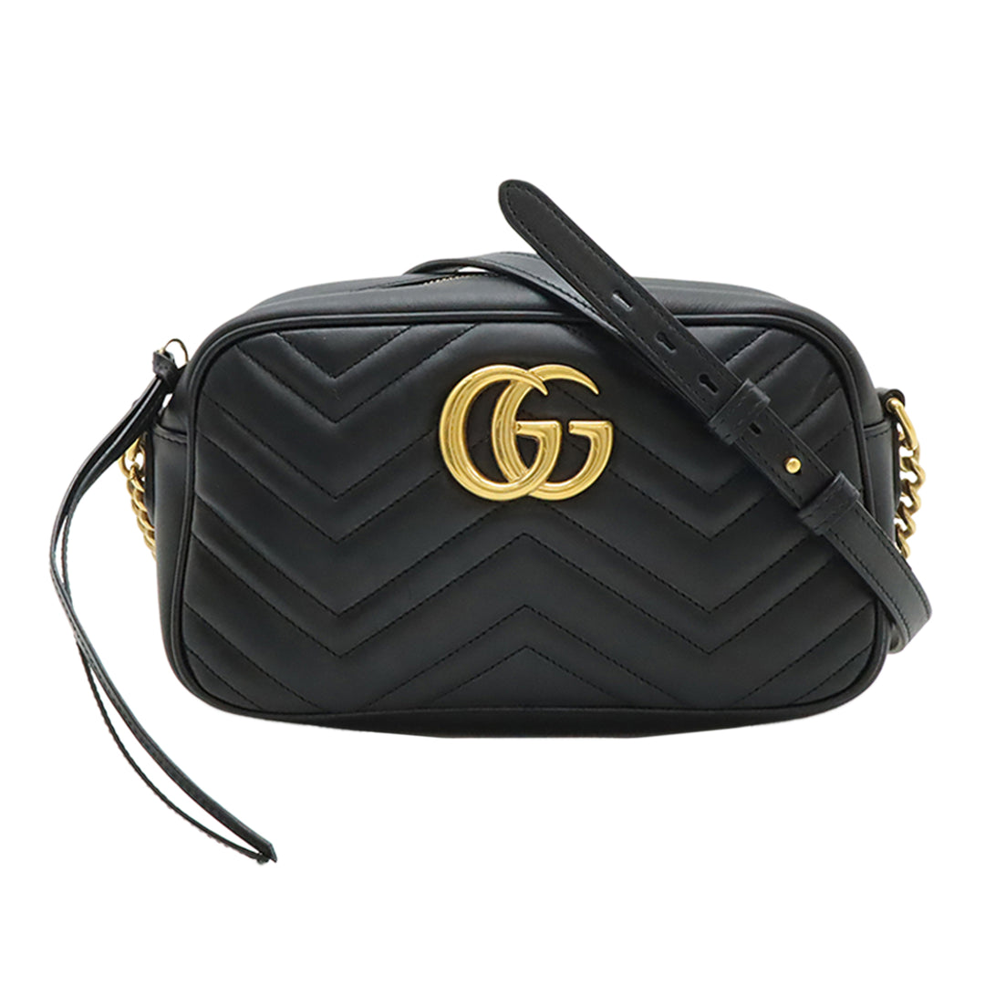 GG Marmont Matelasse Sac Petit Cuir de veau Noir