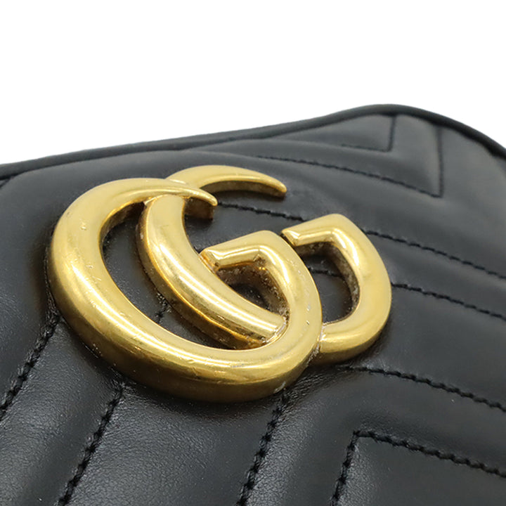 GG Marmont Matelasse Sac Petit Cuir de veau Noir
