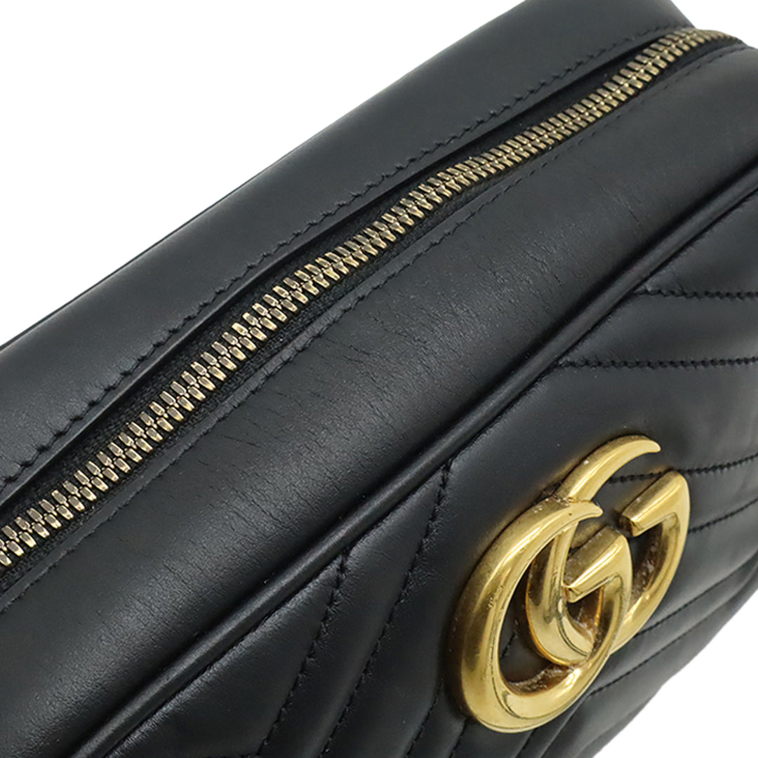 GG Marmont Matelasse Sac Petit Cuir de veau Noir