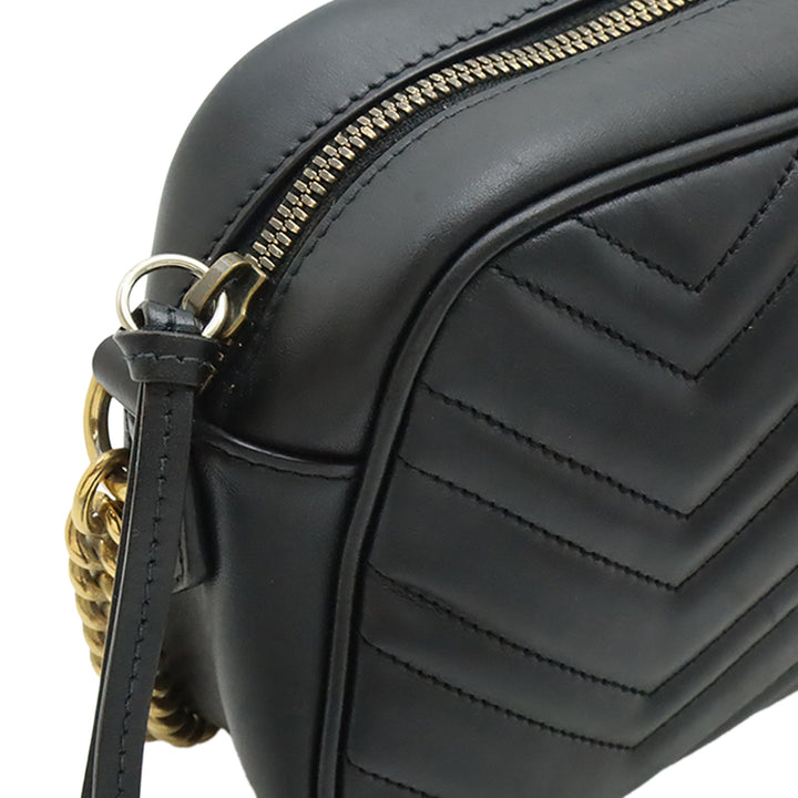GG Marmont Matelasse Sac Petit Cuir de veau Noir
