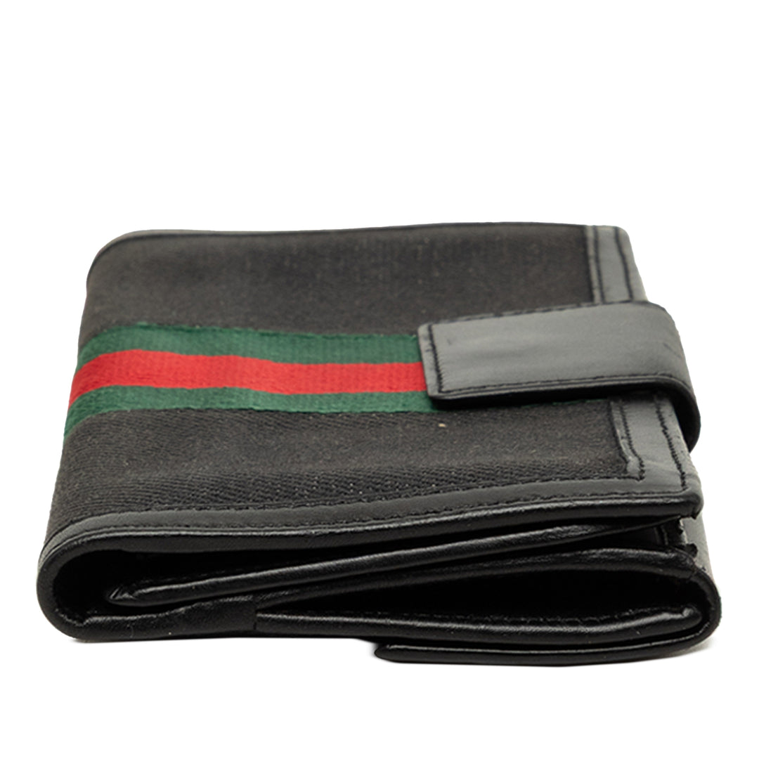 Gucci Toile et Cuir Web Continental Portefeuille