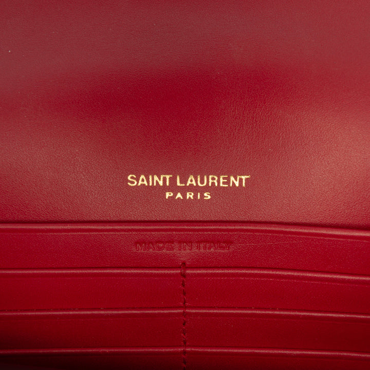 Saint Laurent Smooth Cuir de veau Monogram Kate Pompon Wallet on Chain